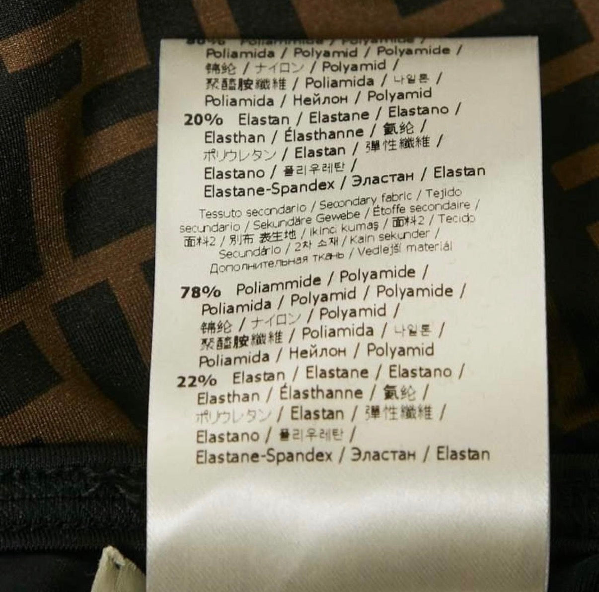 Fendi Brown Zucca Monogram Technical Reversible Swimsuit M