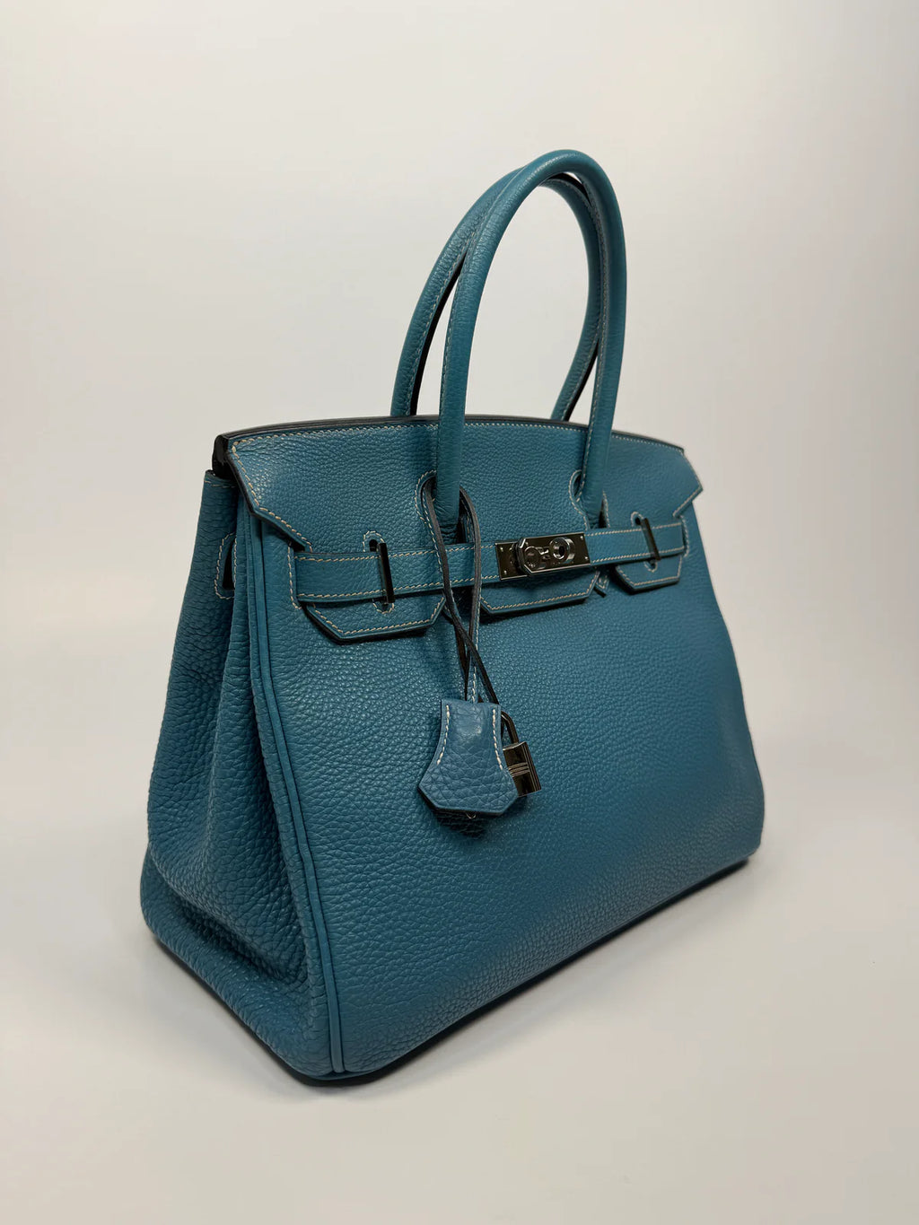 HERMÈS BIRKIN 30 IN BLUE JEAN TOGO LEATHER WITH PHW