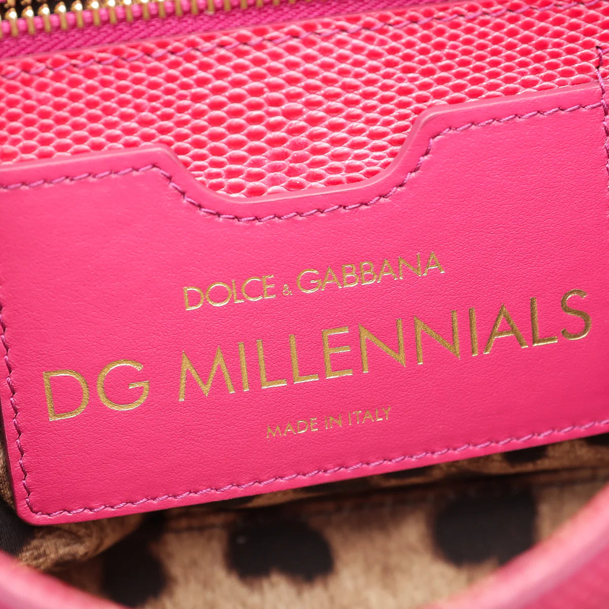 Dolce & Gabbana Red Lizard Millennials Flap Chain Bag