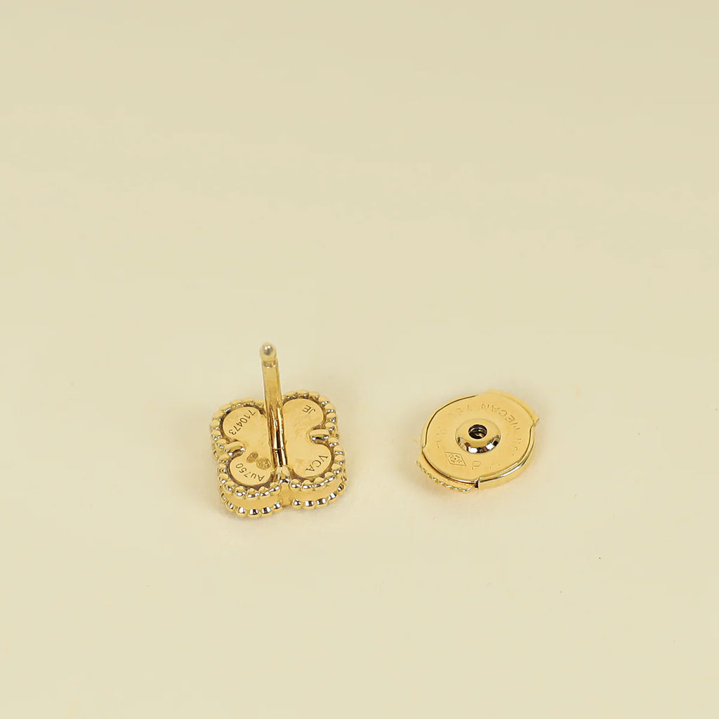 Van Cleef & Arpels 18K Yellow Gold Sweet Alhambra MOP Earstuds