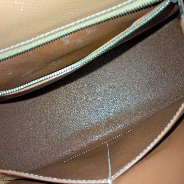 Hermes Brown Leather Outstitch Kelly 32