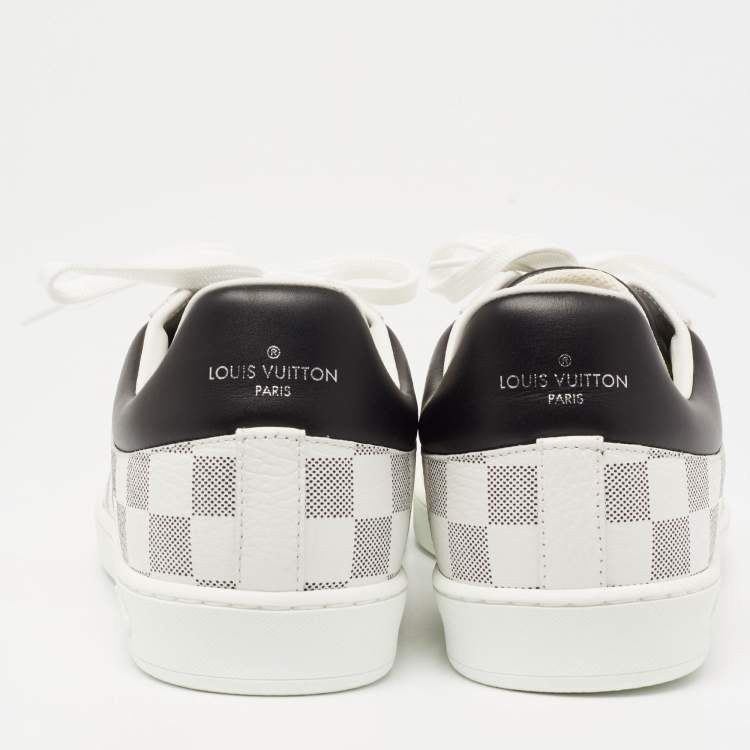 Louis Vuitton White/Black Leather Gradient Check Print Luxembourg Sneakers Size 41