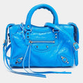 Balenciaga Blue Leather Nano Classic City Tote