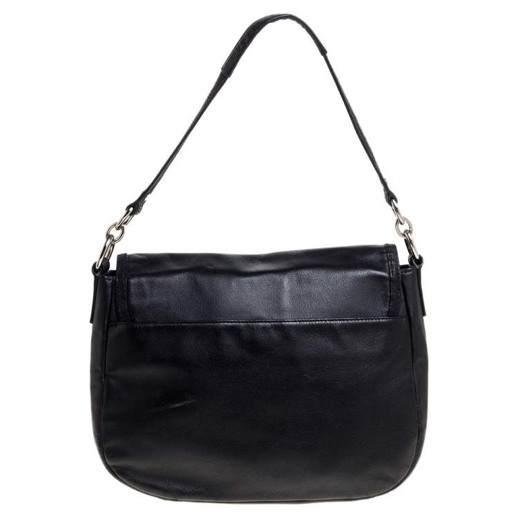 Coach Black Leather Taylor Flap Crossbody Bag