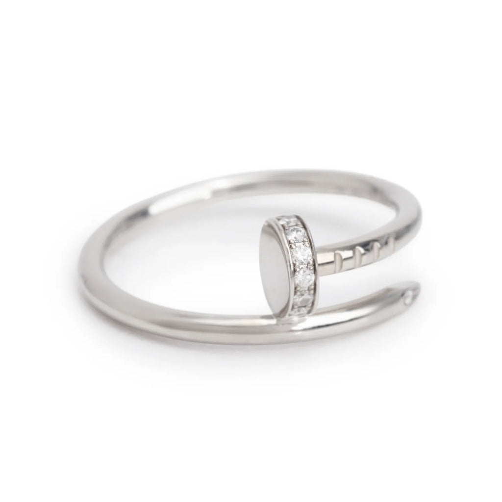 18k White Gold Diamond Juste Un Clou Ring, Small Model, Size 53 6.25