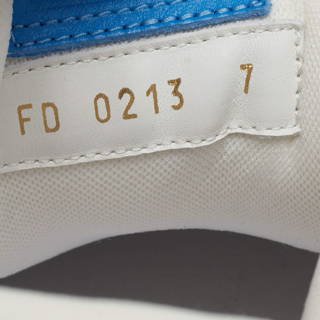 Louis Vuitton Yayoi Kusama X Trainer Size 41 White/Blue Leather Lace Up Sneakers