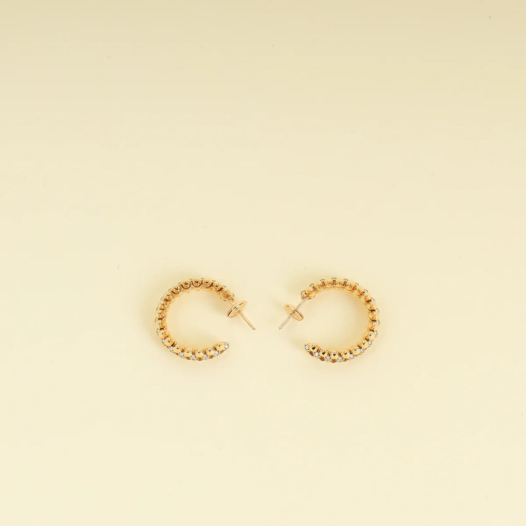 Cartier 18K Rose Gold 142 Diamond Clash De Cartier Hoop Earrings Small Model