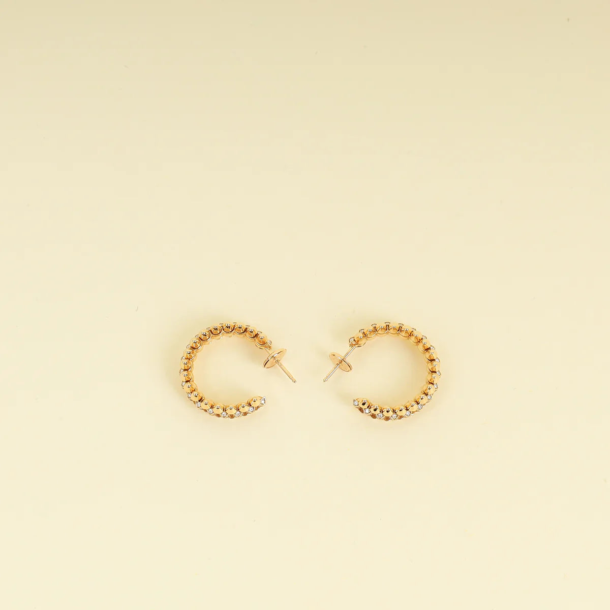 Cartier 18K Rose Gold 142 Diamond Clash De Cartier Hoop Earrings Small Model