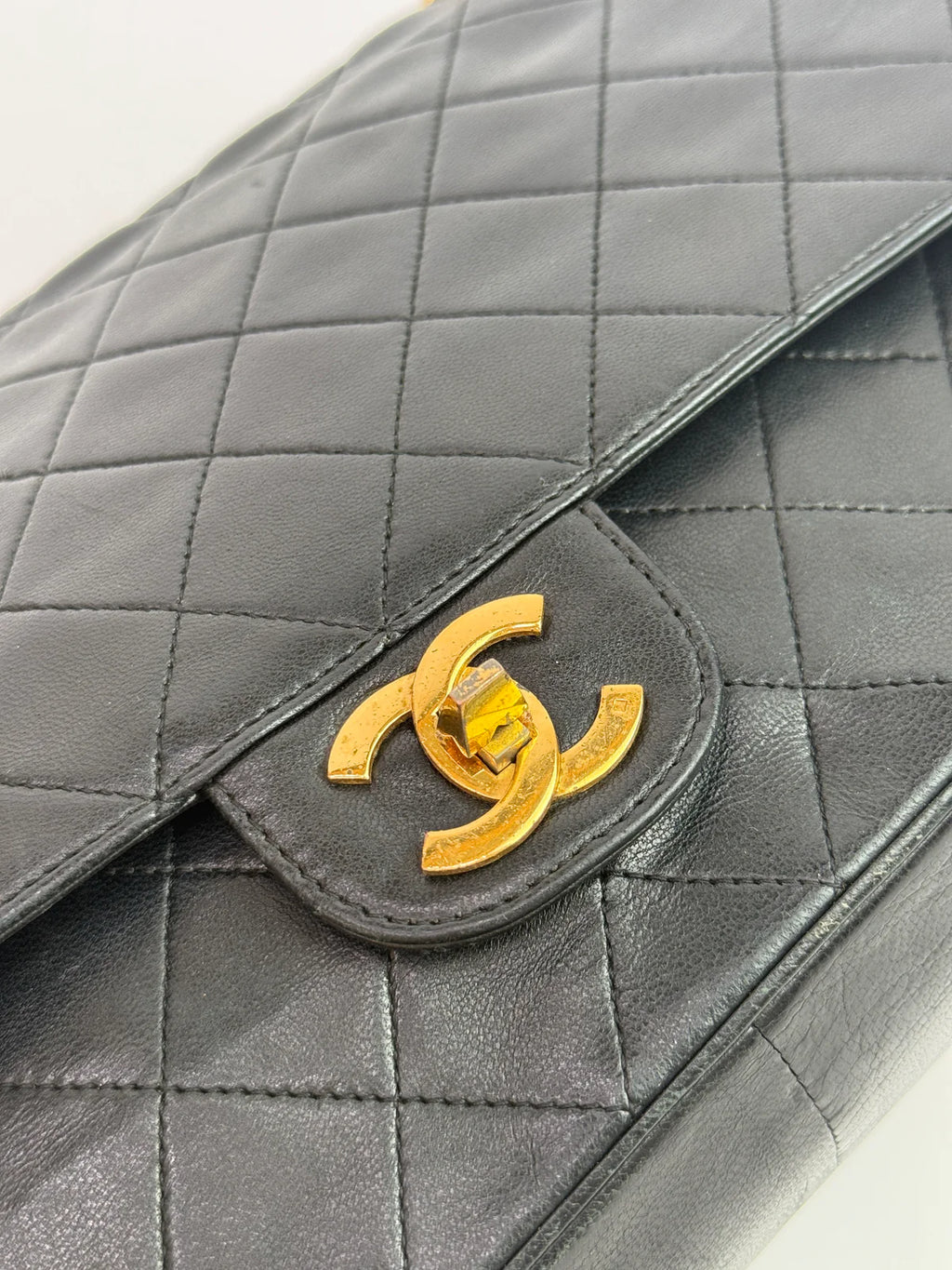 CHANEL VINTAGE BIJOUX CHAIN DOUBLE FLAP WITH GHW