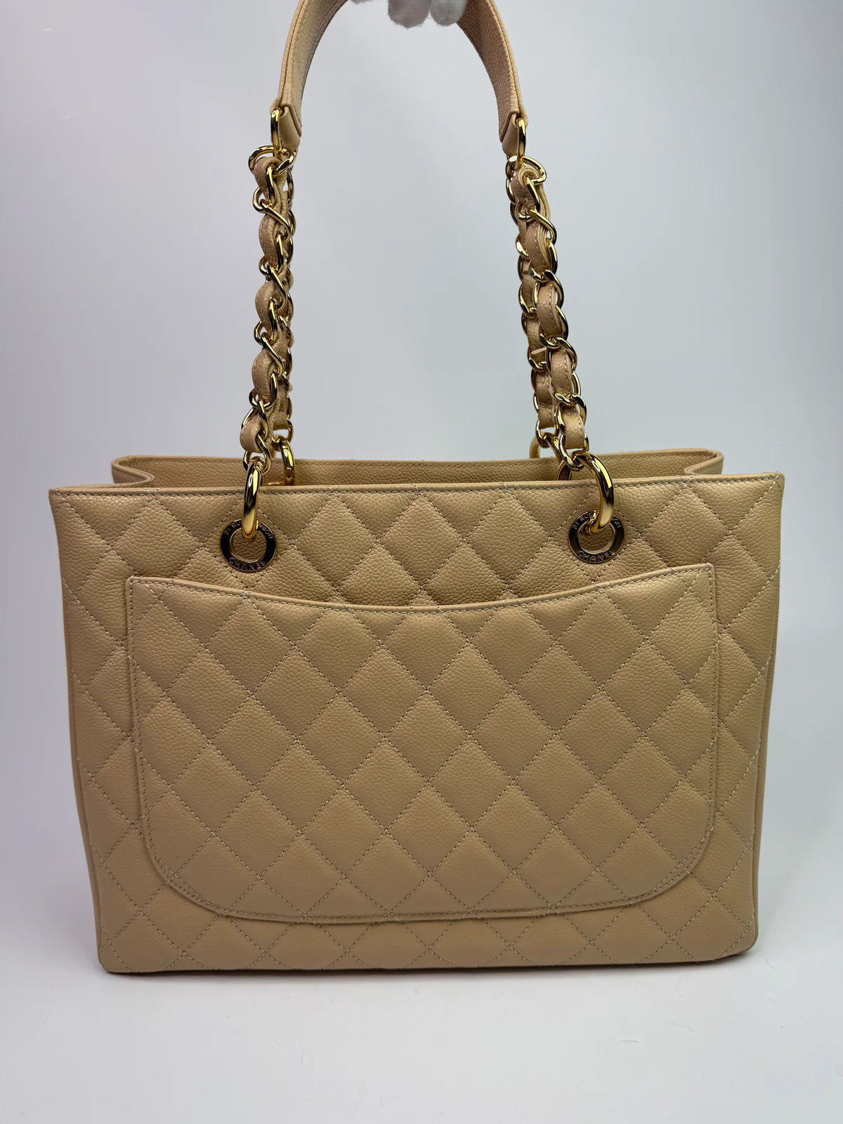 CHANEL GRAND SHOPPER TOTE IN BEIGE CAVIAR LEATHER WITH GHW