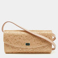 Dolce & Gabbana Beige Lace and Satin Sicily Flap Clutch