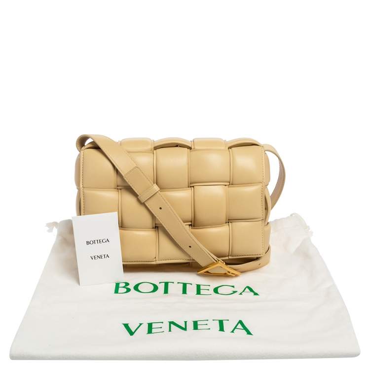 Bottega Veneta Beige Intrecciato Leather Padded Cassette Bag
