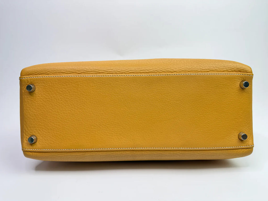 HERMÈS KELLY 32 NATURAL SABLE VEAU TAURILLION CLEMENCE LEATHER PHW