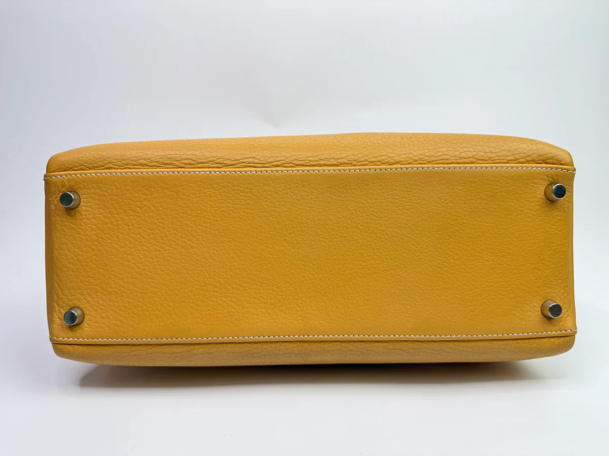 HERMÈS KELLY 32 NATURAL SABLE VEAU TAURILLION CLEMENCE LEATHER PHW