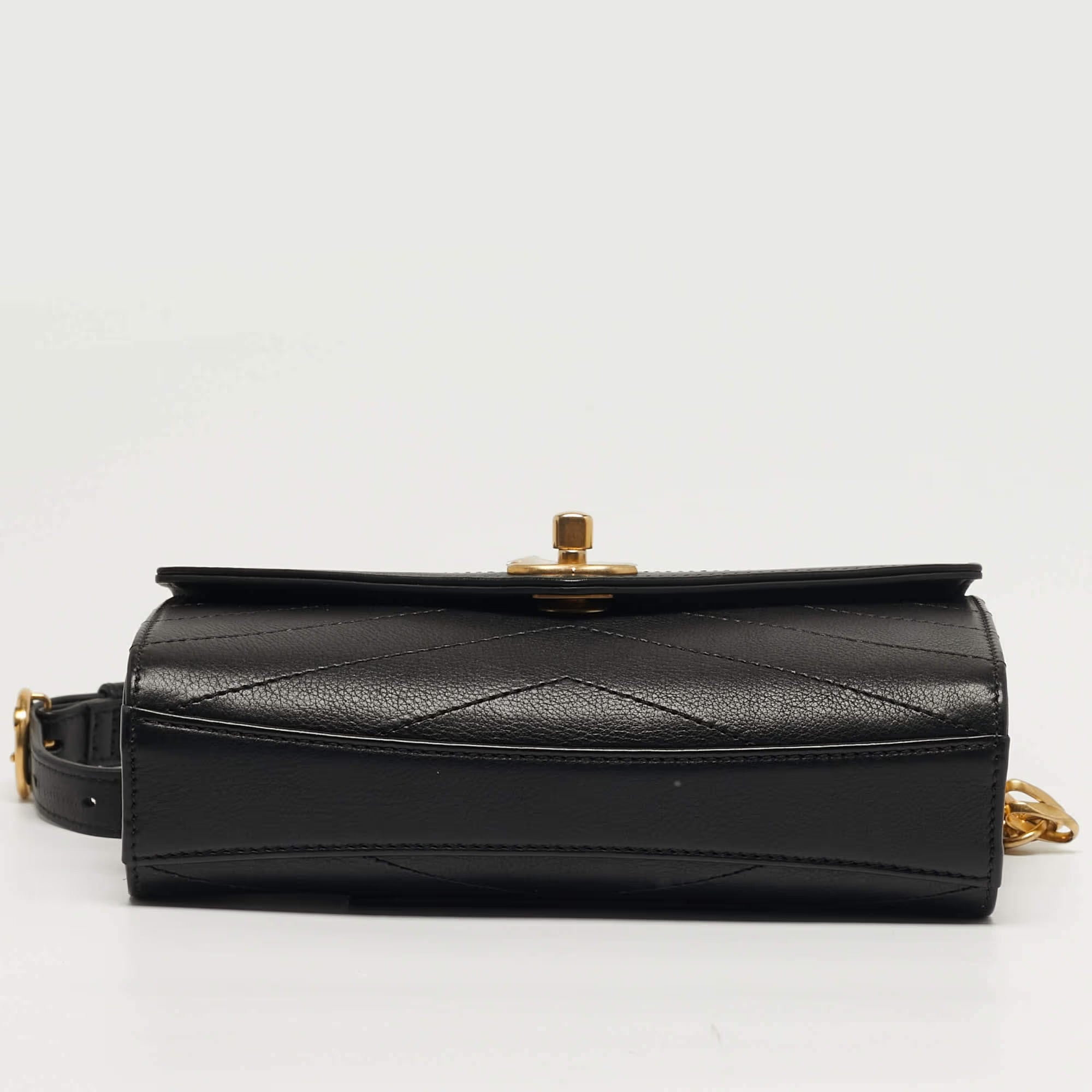 Chanel Coco Black Chevron Leather Waist Belt Bag