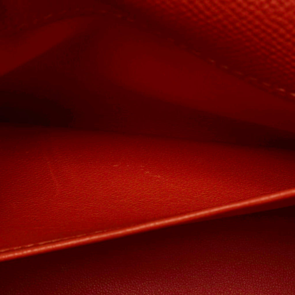 Hermes Kelly Palladium Finish Orange Poppy Epsom Leather Pochette