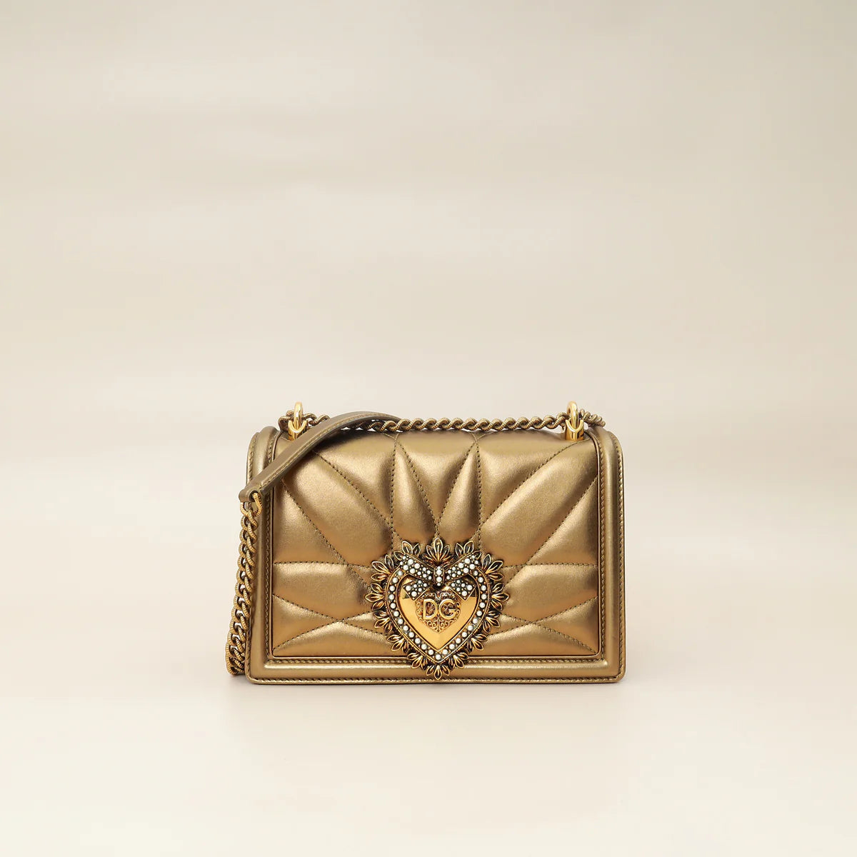 Dolce & Gabbana Bronze Devotion Flap Bag