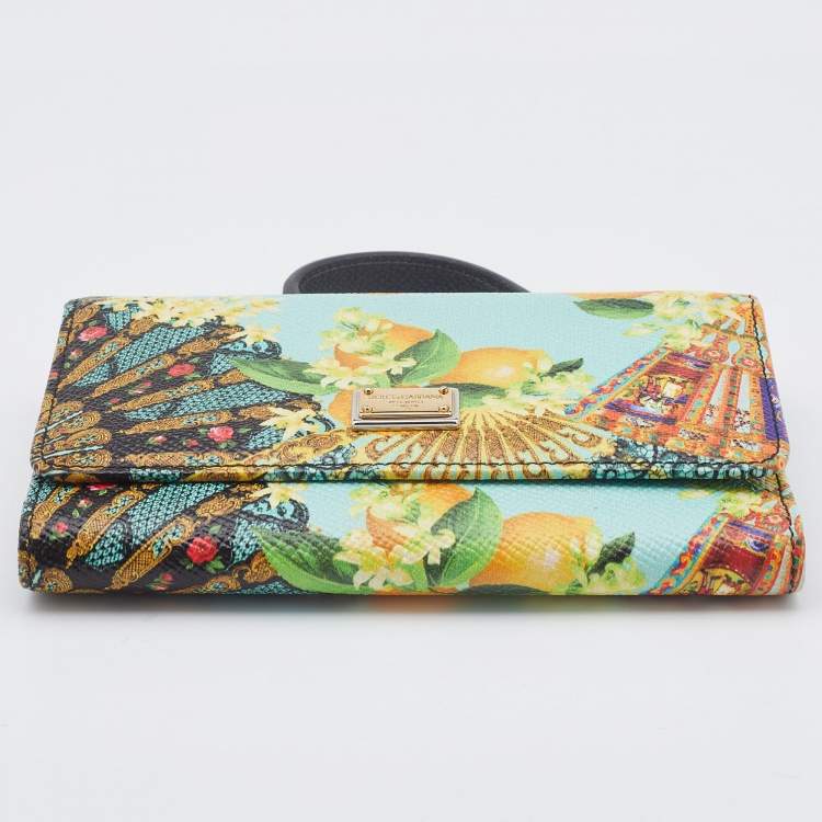 Dolce & Gabbana Multicolor Print Leather Miss Sicily Von Smartphone Bag