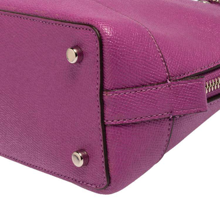 Coach Purple Leather Dome Satchel