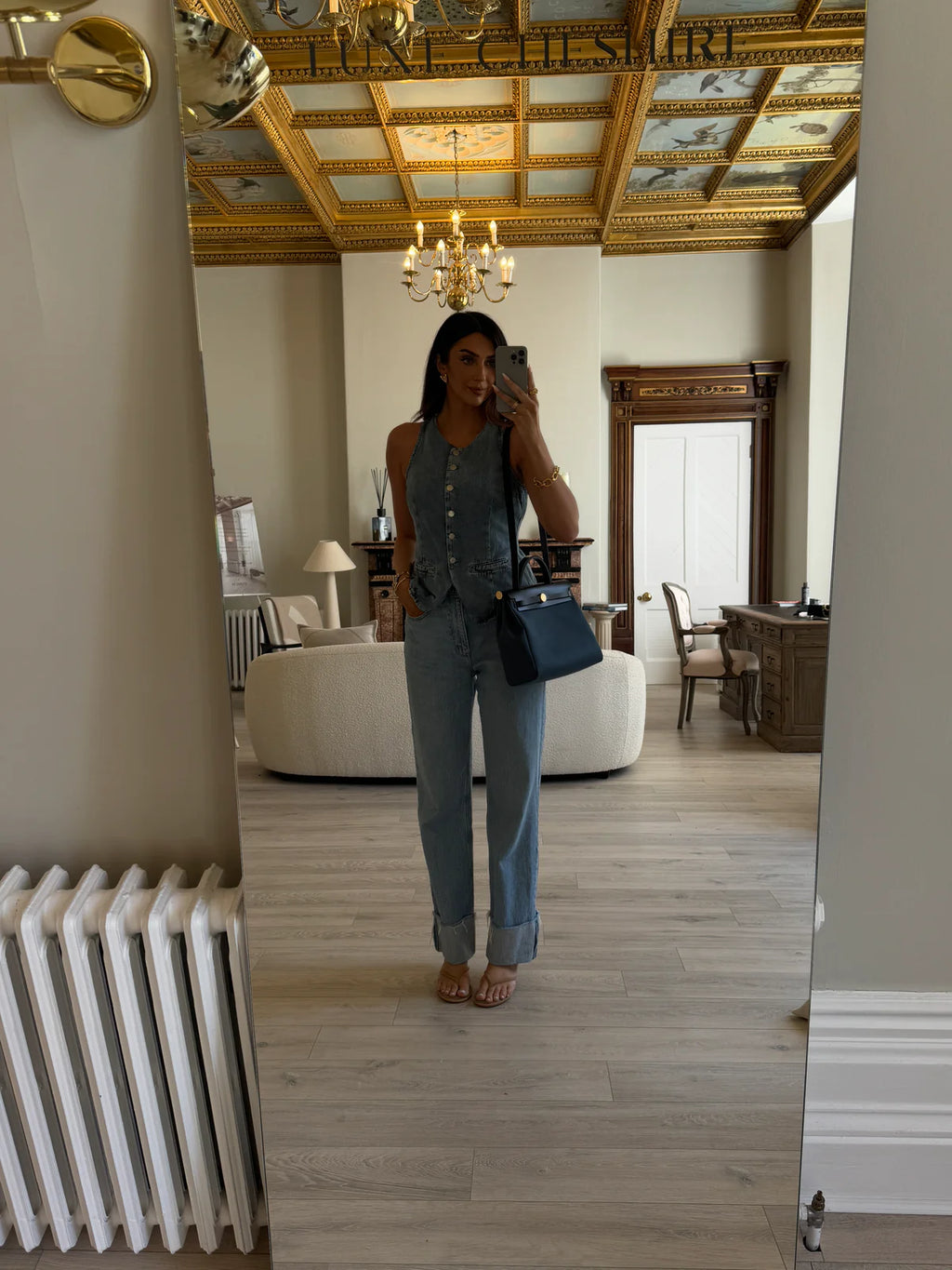 HERMÈS HERBAG 31 VERSO IN BLEU INDIGO AND SESAME WITH GHW