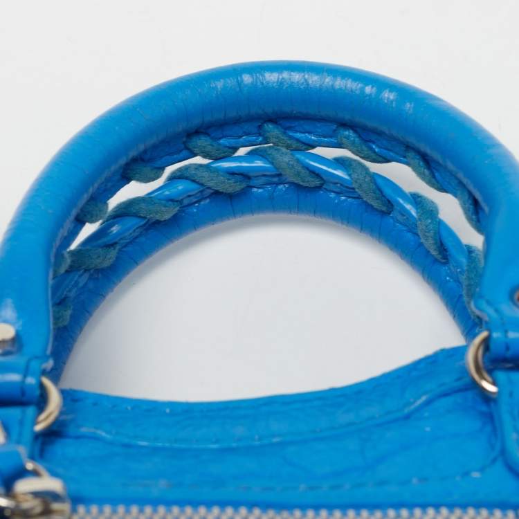 Balenciaga Blue Leather Nano Classic City Tote