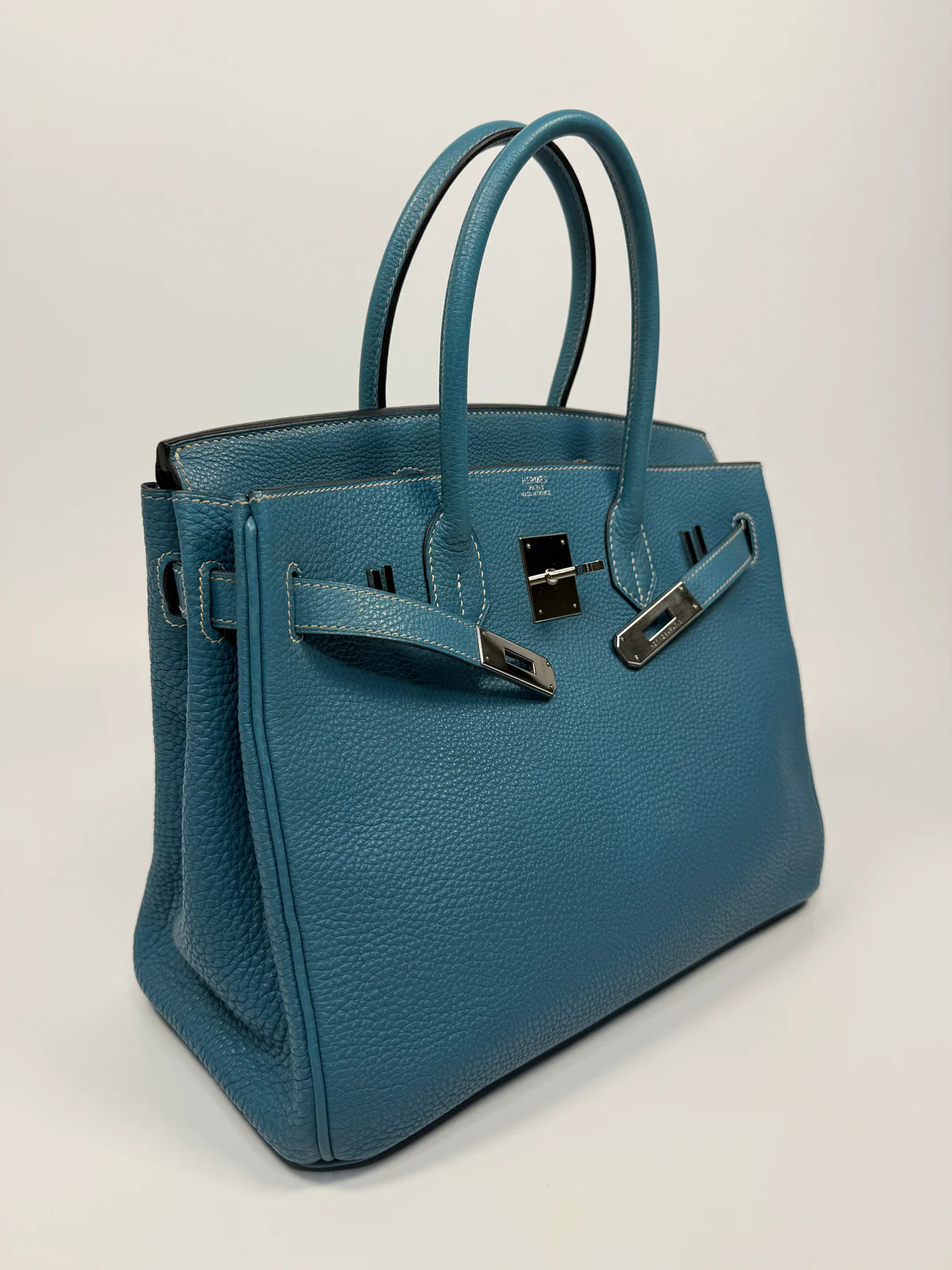 HERMÈS BIRKIN 30 IN BLUE JEAN TOGO LEATHER WITH PHW