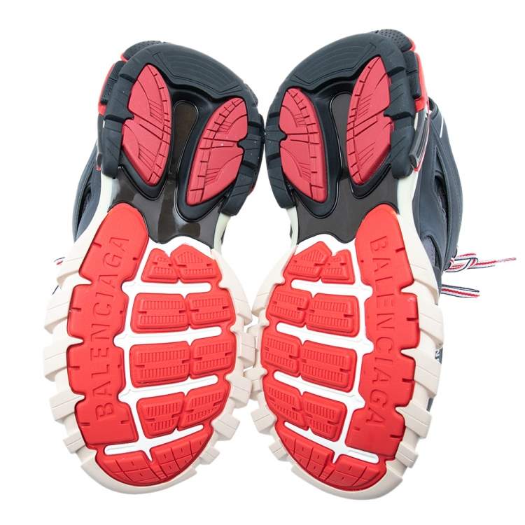 Balenciaga Black Leather And Mesh Track Sneakers Size 41