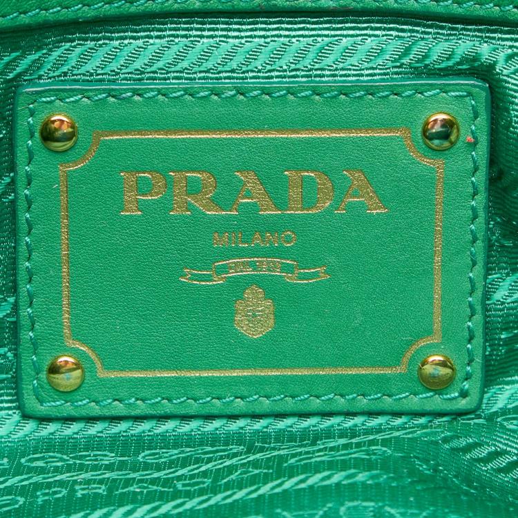 Prada Green Quilted Tessuto Nylon Shopper Tote