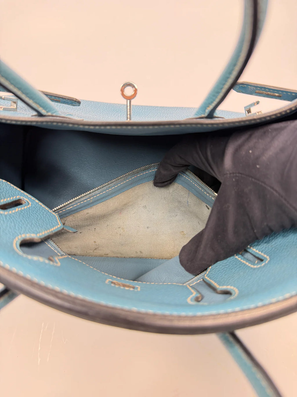 HERMÈS BIRKIN 30 IN BLUE JEAN TOGO LEATHER WITH PHW