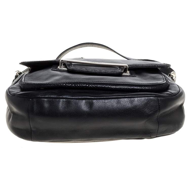 Coach Black Leather Taylor Flap Crossbody Bag