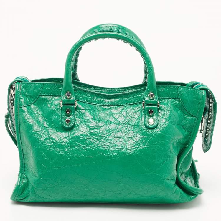 Balenciaga Green Leather Small Classic City RH Tote