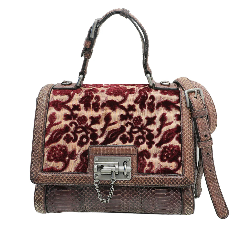 Dolce & Gabbana Multicolor Monica Python Brocade Bag