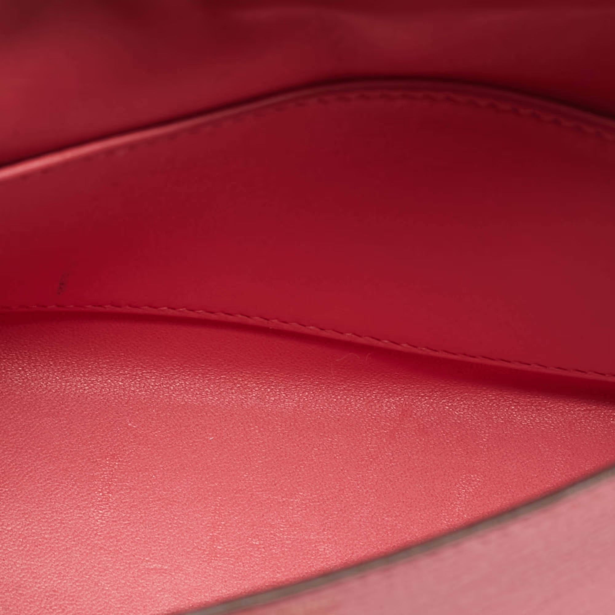 Hermes Kelly II Sellier Mini 20 Gold Finish Rose Azalee Chevre Leather Top Handle Bag