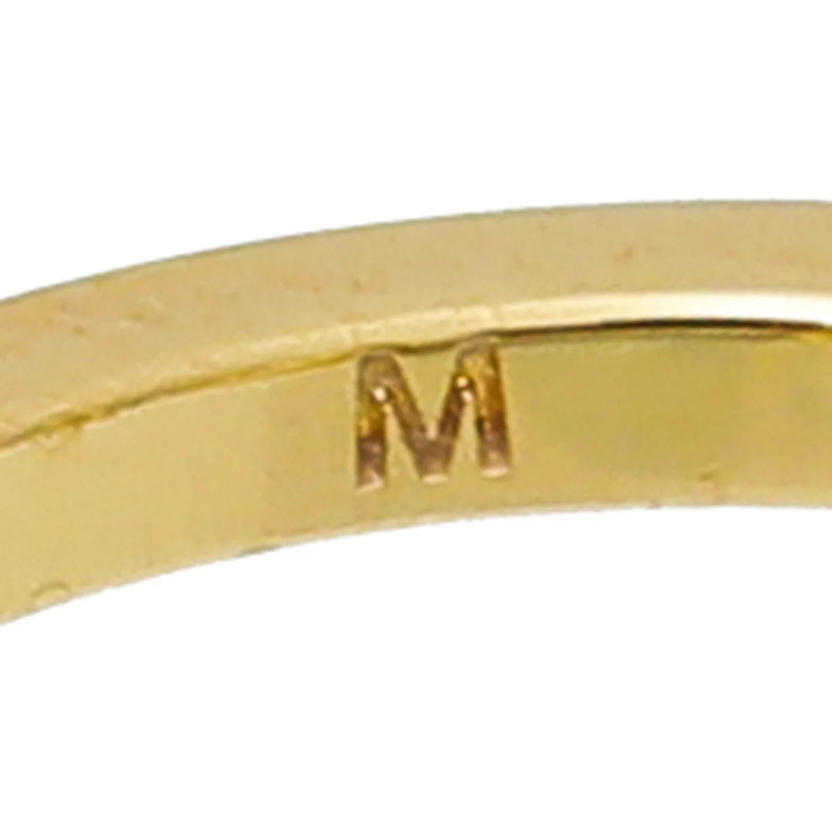 Fendi Yellow Gold Tone Monster Eye Faux Pearl 2 in 1 Ring