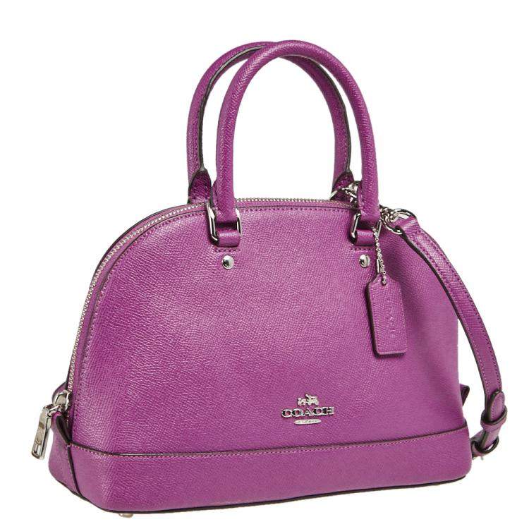 Coach Purple Leather Dome Satchel