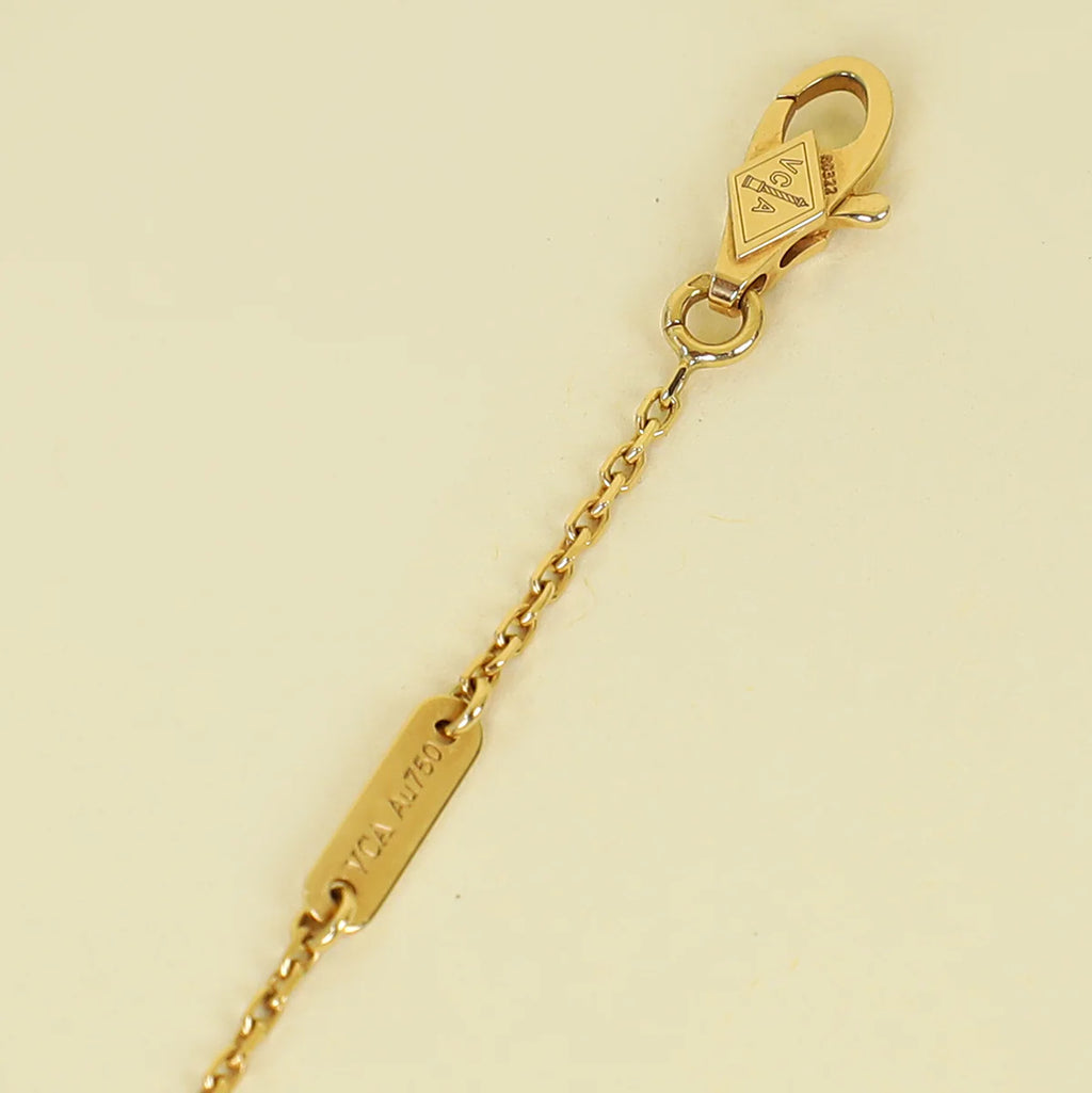 Van Cleef & Arpels 18K Yellow Gold MOP Sweet Alhambra Pendant Necklace
