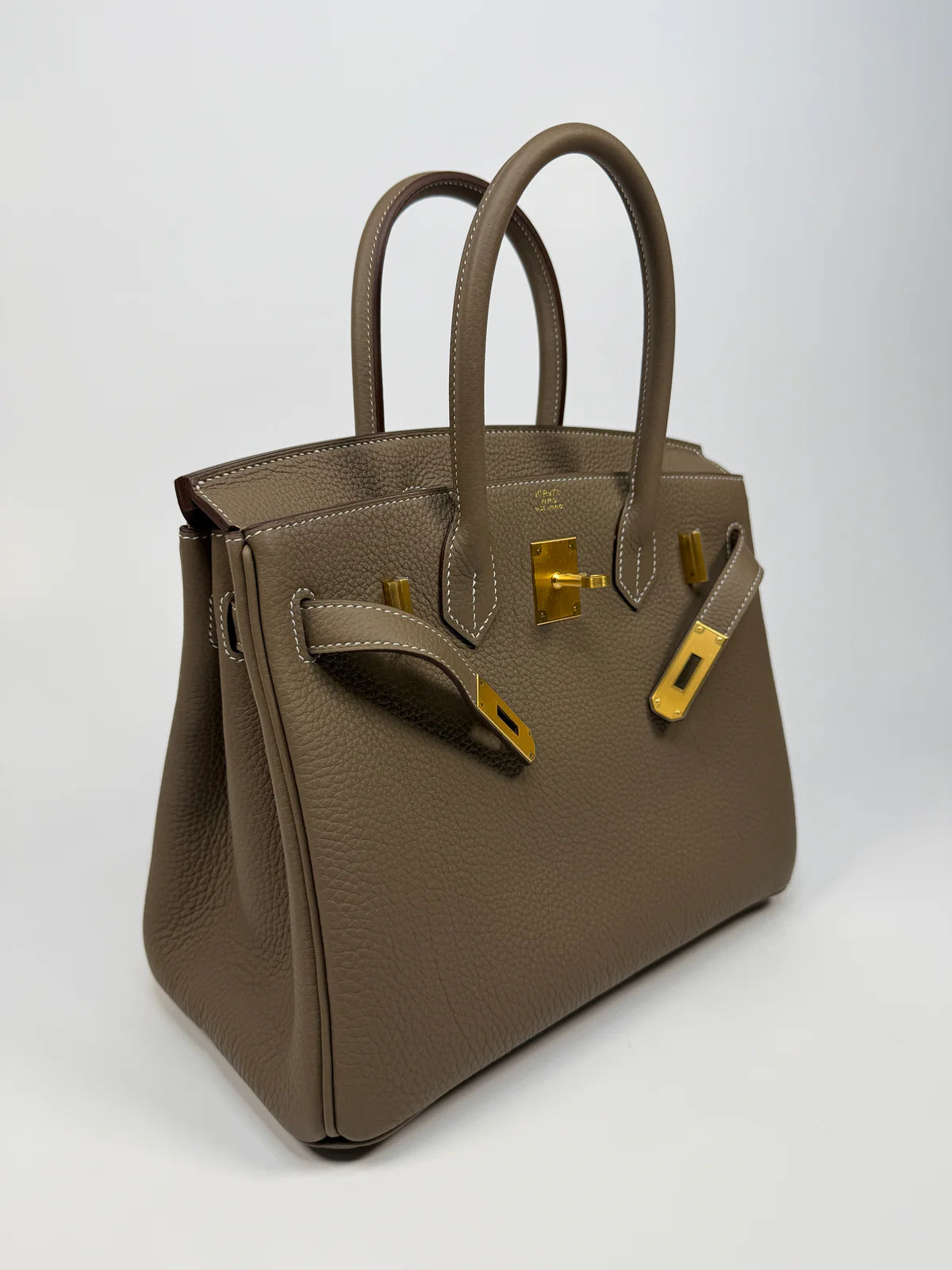 HERMÈS BIRKIN 30 IN ETOUPE TOGO LEATHER WITH BRUSHED GHW