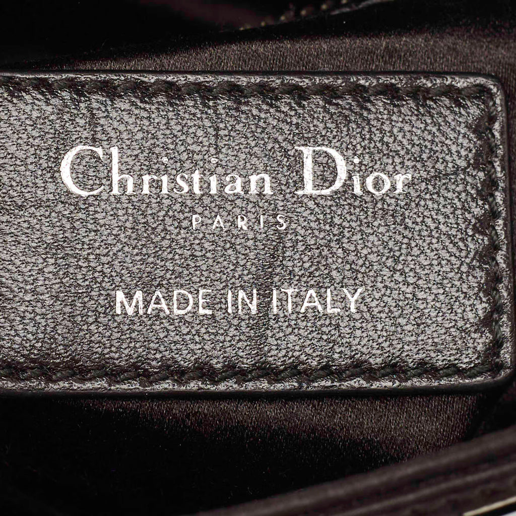 Dior Lady Dior Crystal Mini Black Cannage Satin Tote