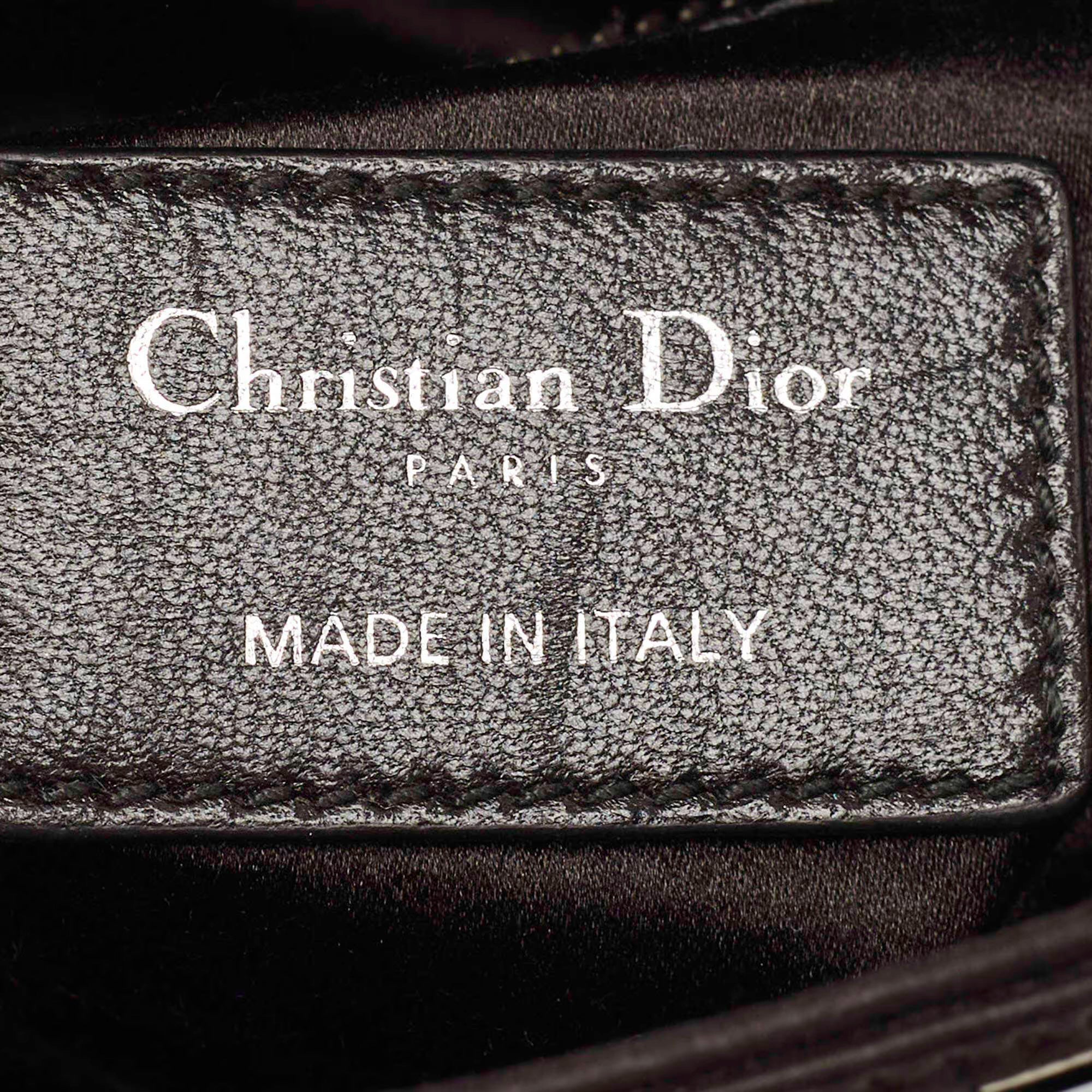 Dior Lady Dior Crystal Mini Black Cannage Satin Tote