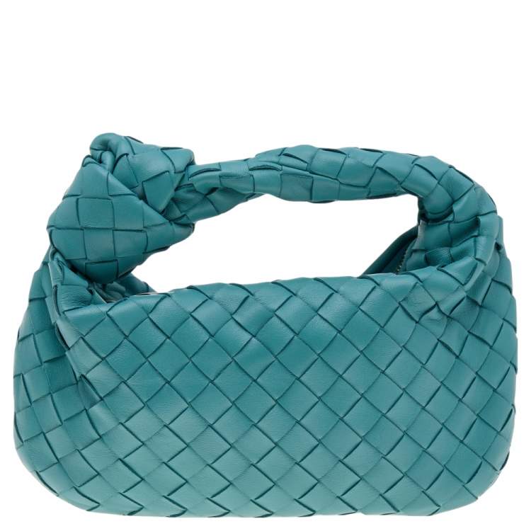 Bottega Veneta Blue Leather Mini BV Jodie Bag
