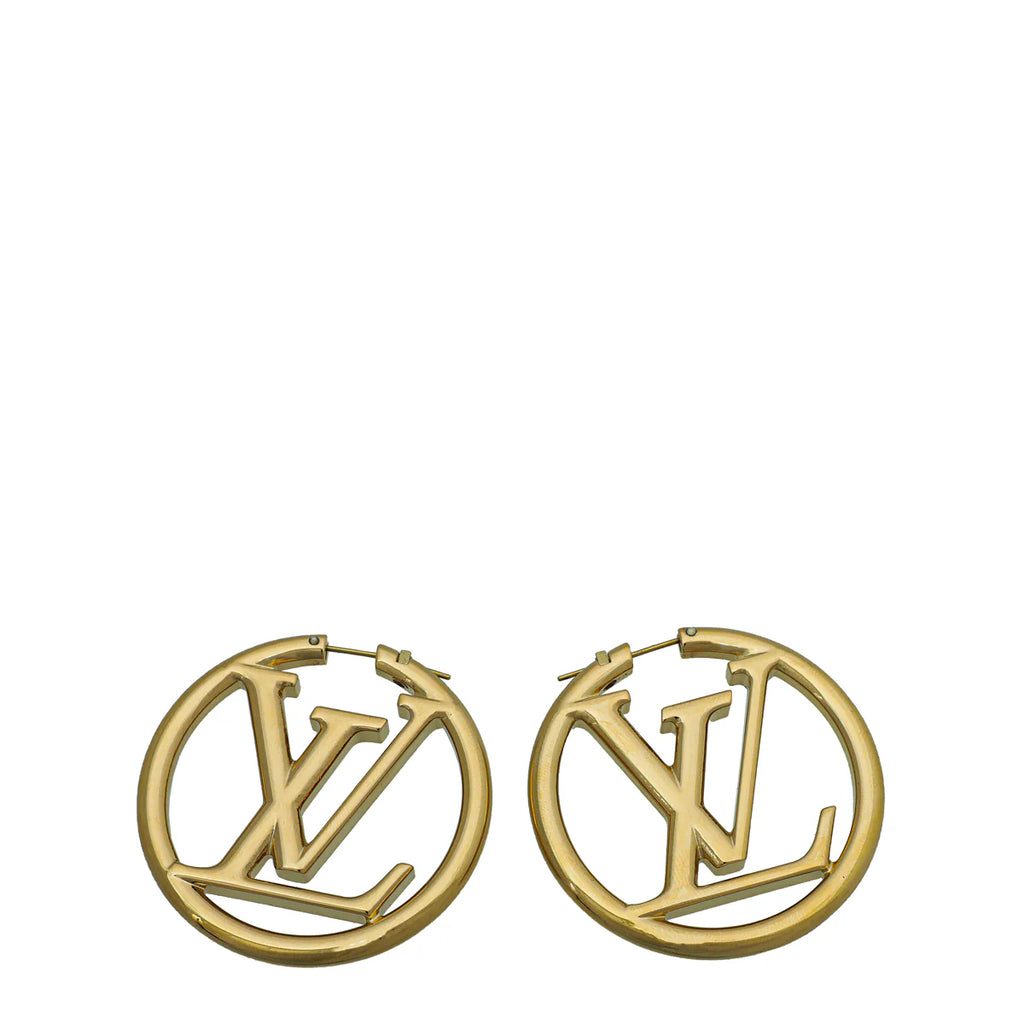 Louis Vuitton Gold Louise Hoop GM Earrings