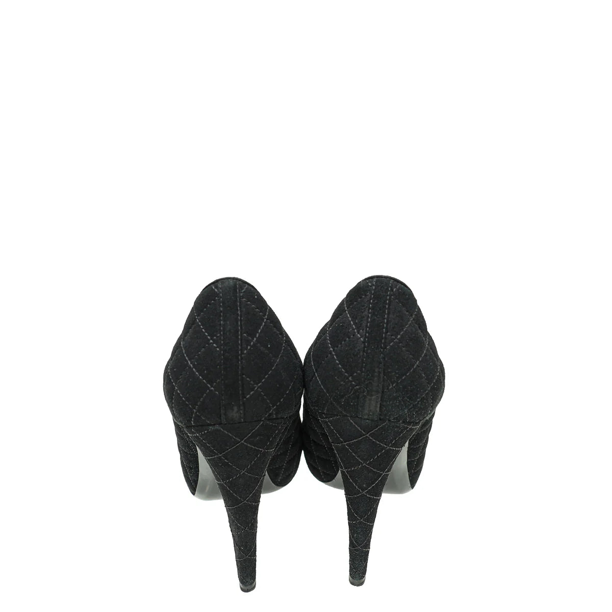 Chanel Black CC Captoe Quilted Pumps 40.5