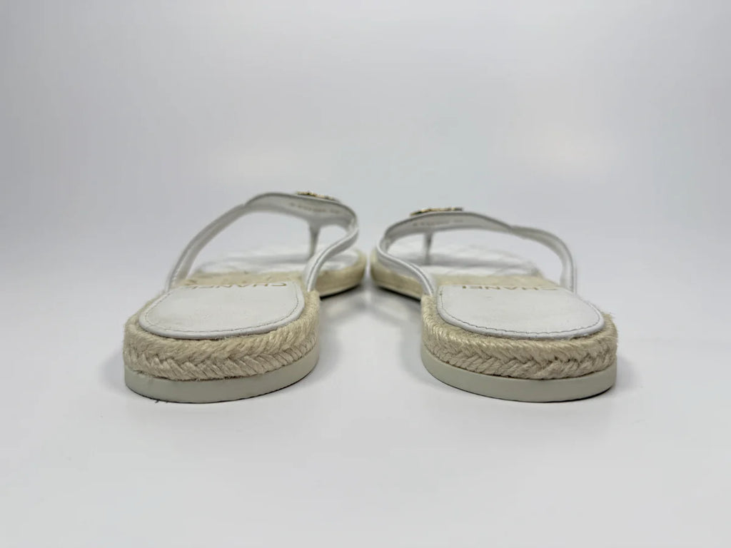 CHANEL CC THONG SANDALS (SIZE 38 / UK5)