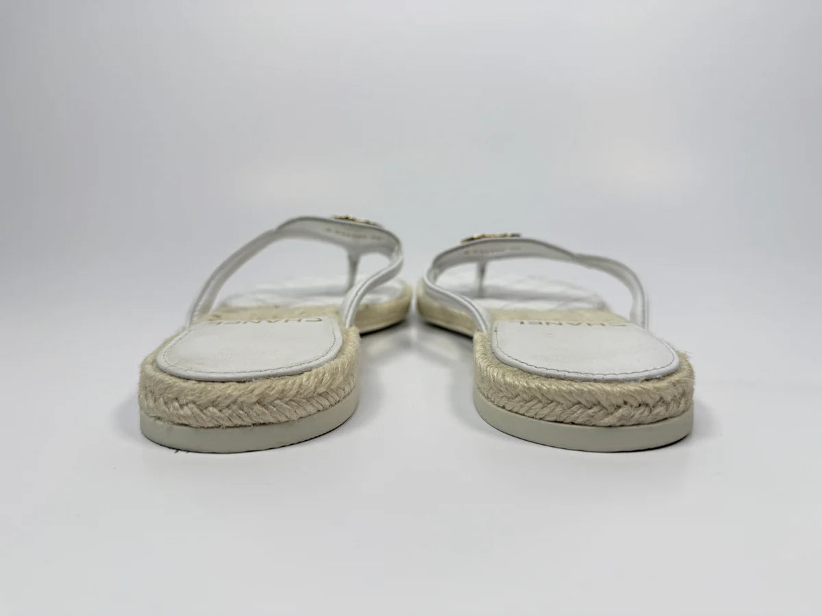 CHANEL CC THONG SANDALS (SIZE 38 / UK5)