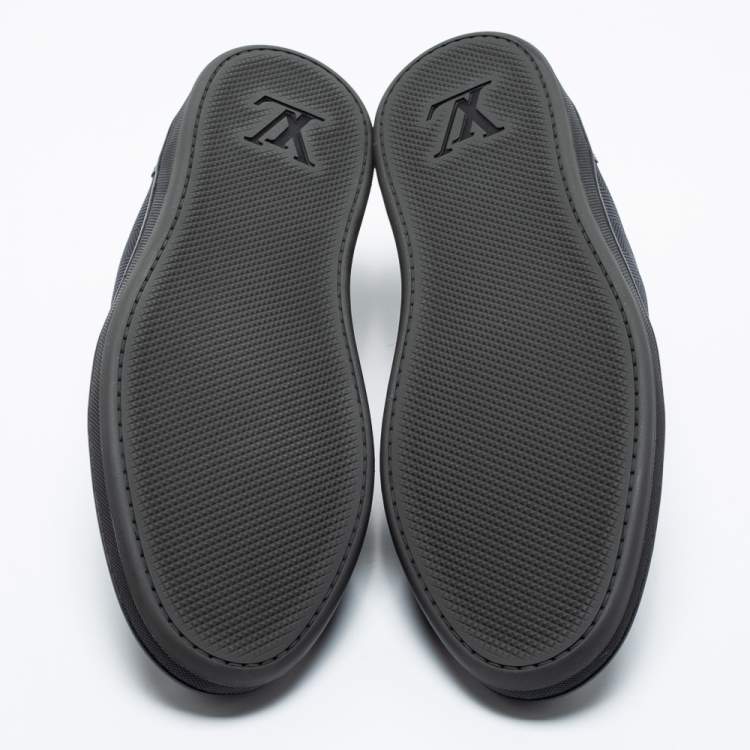 Louis Vuitton Graphite/Black Damier Nylon and Leather Offshore Low-Top Sneakers Size 41.5