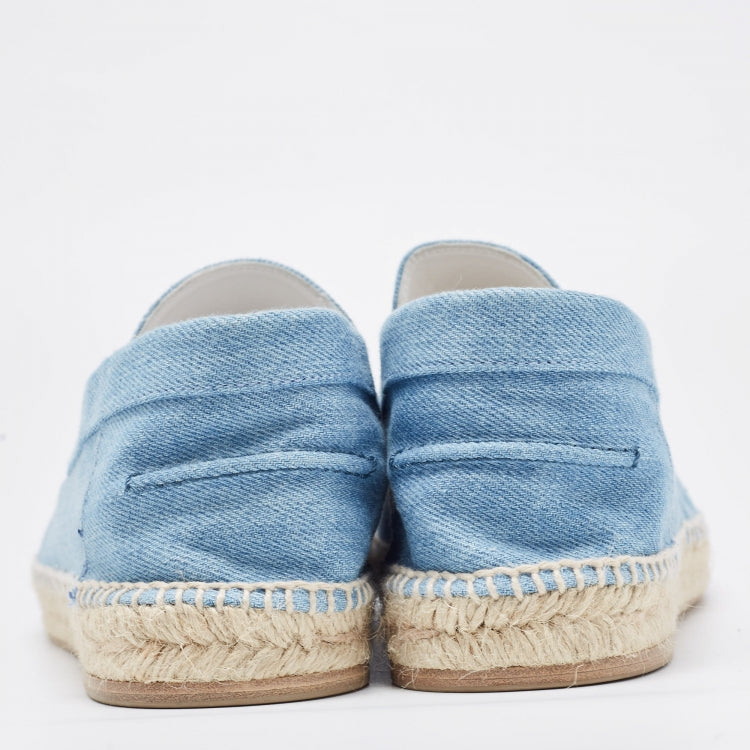 Hermes Blue Demin Trip Slip On Espadrilles Size 44