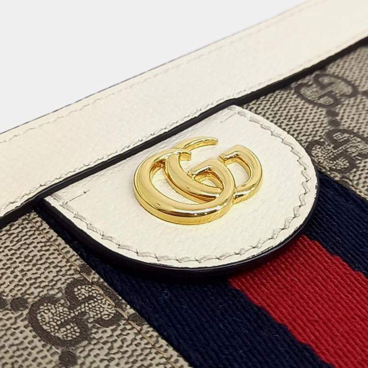 Gucci Beige White Coated Canvas and PVC Ophidia Gg Supreme Shoulder Bag