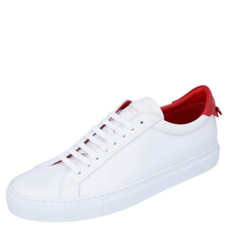 Givenchy White/Red Leather Urban Street Sneakers Size EU 42
