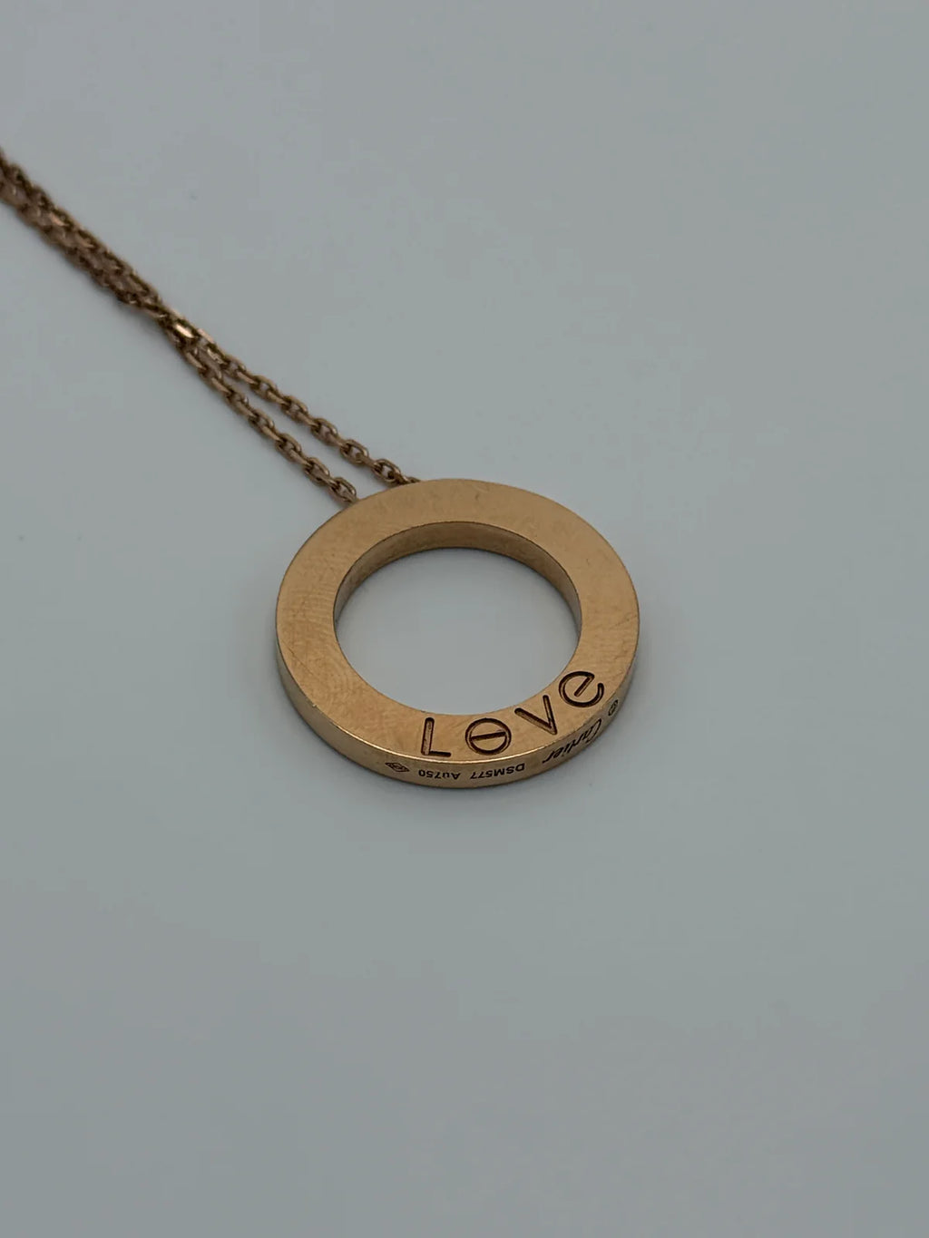 CARTIER LOVE 18CT ROSE-GOLD AND 0.34CT DIAMOND NECKLACE