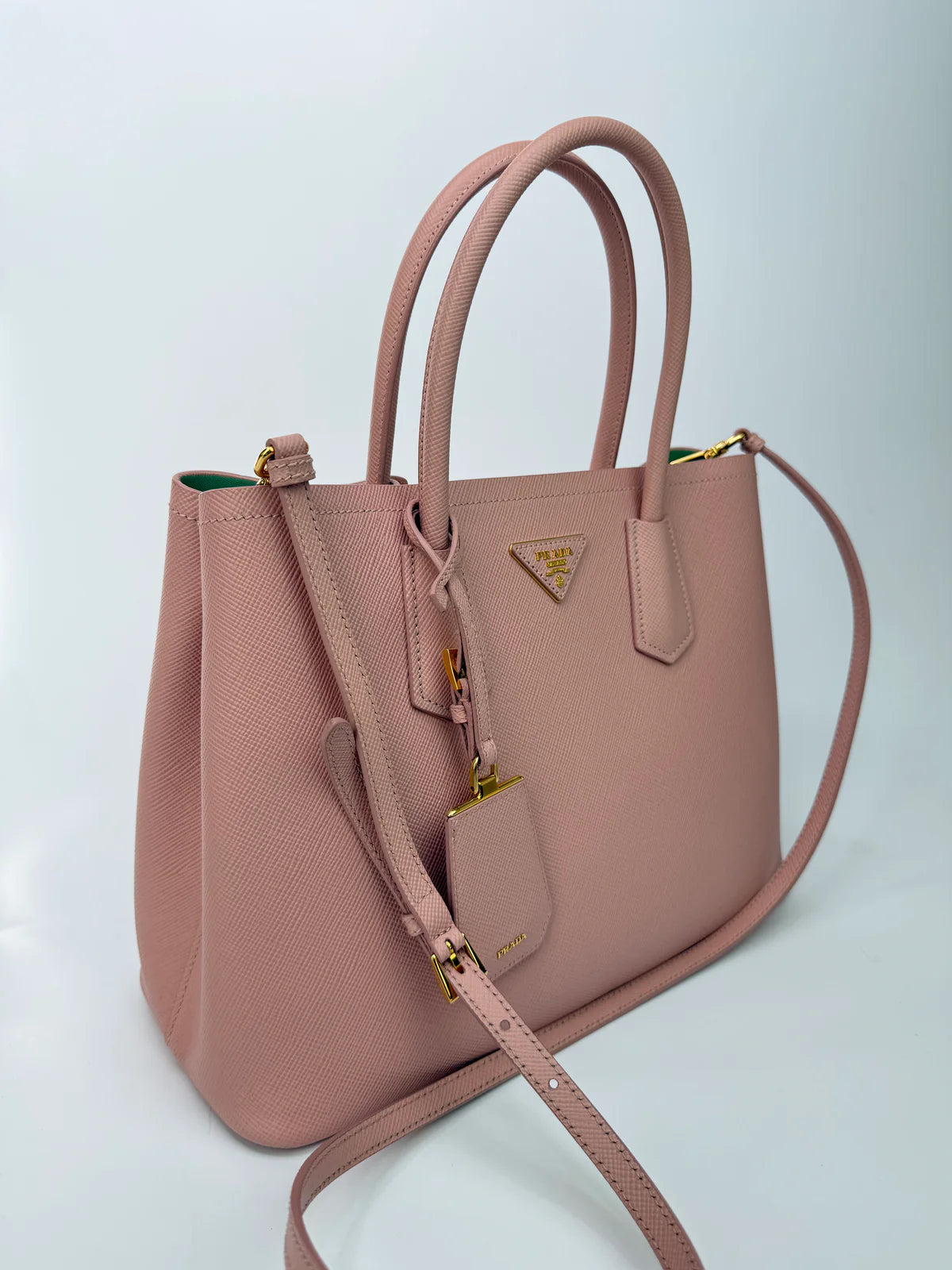 PRADA SAFFIANO CUIR DOUBLE TOTE BAG